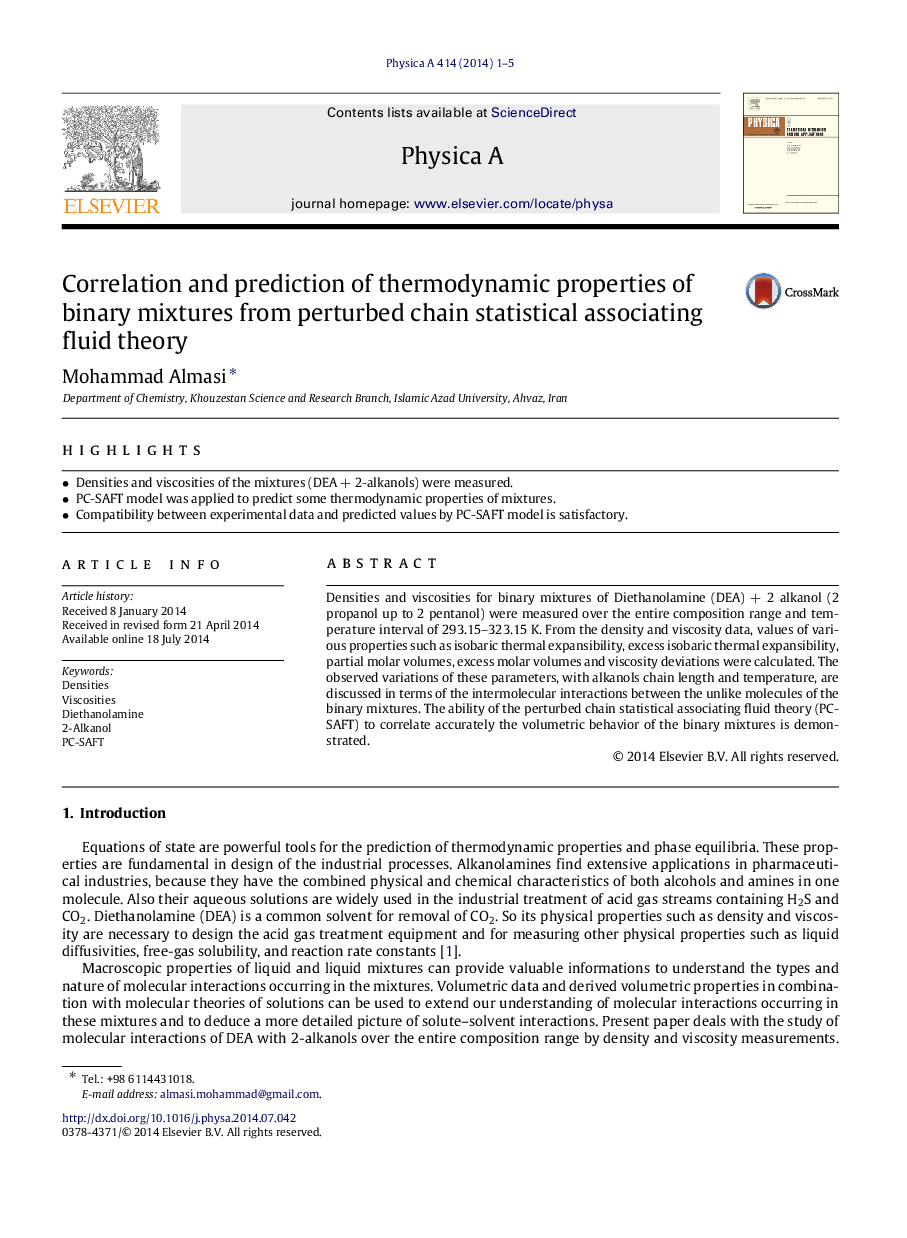 Correlation and prediction of thermodynamic properties of binary mixtures from perturbed chain statistical associating fluid theory