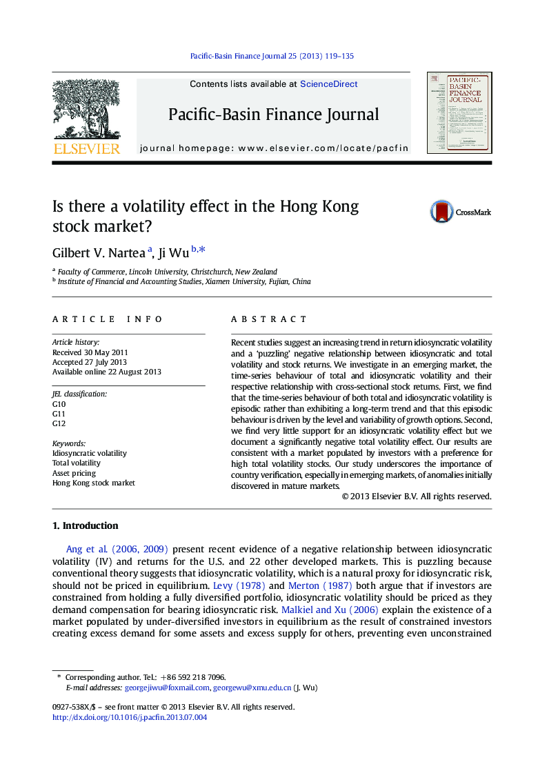 Is there a volatility effect in the Hong Kong stock market?
