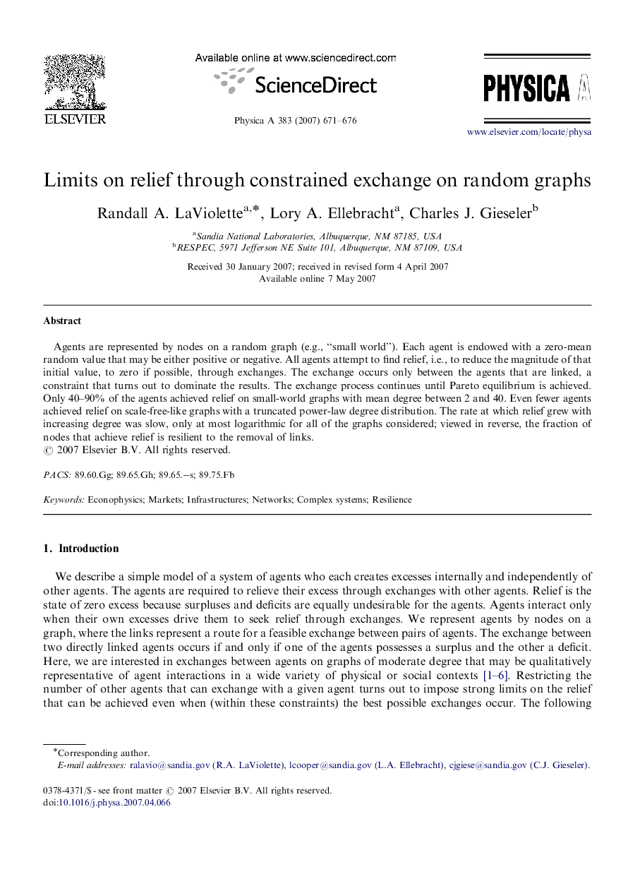 Limits on relief through constrained exchange on random graphs