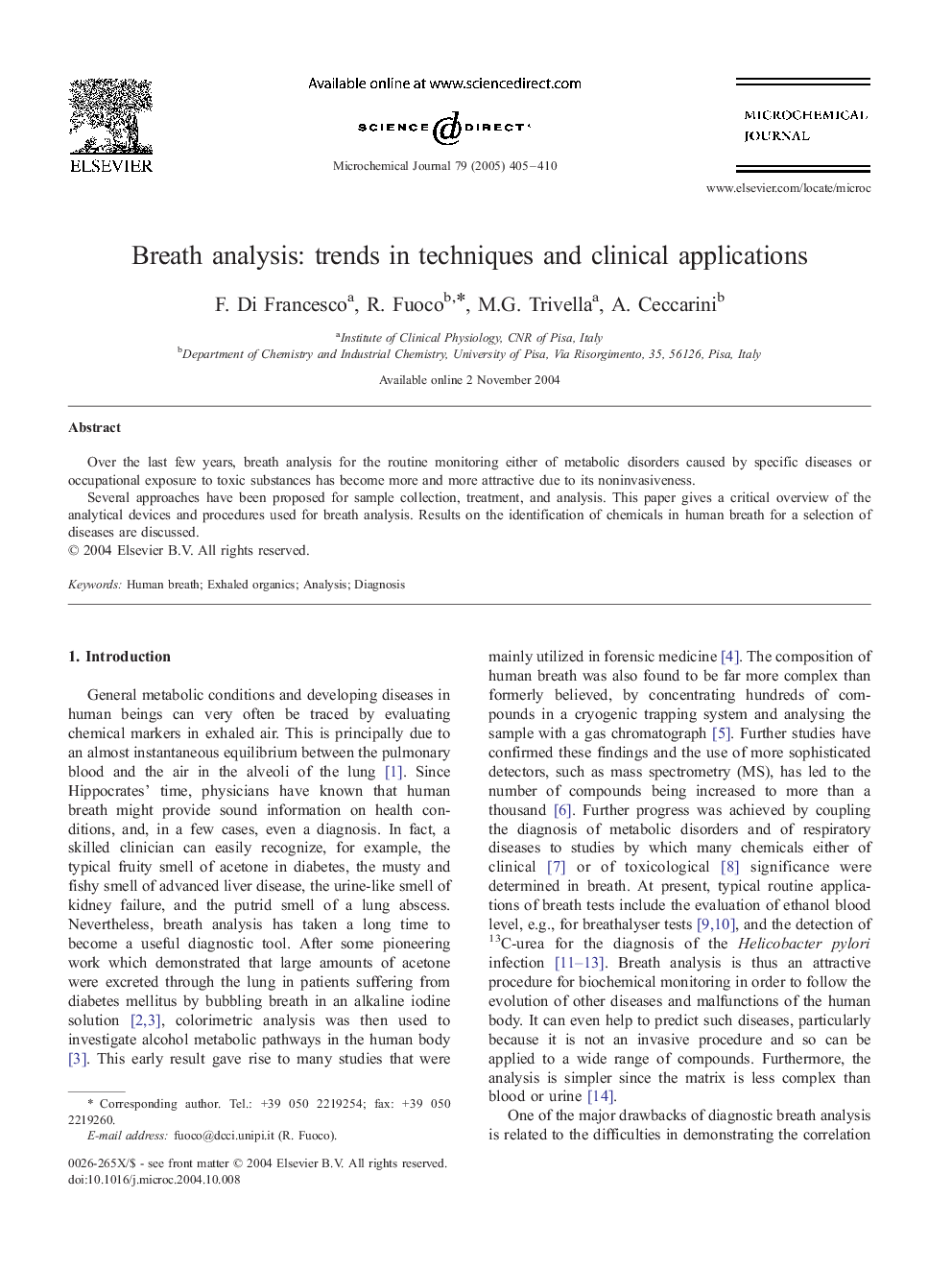 Breath analysis: trends in techniques and clinical applications