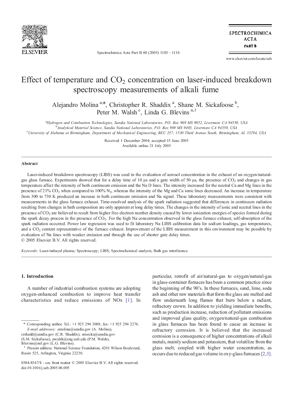 Effect of temperature and CO2 concentration on laser-induced breakdown spectroscopy measurements of alkali fume