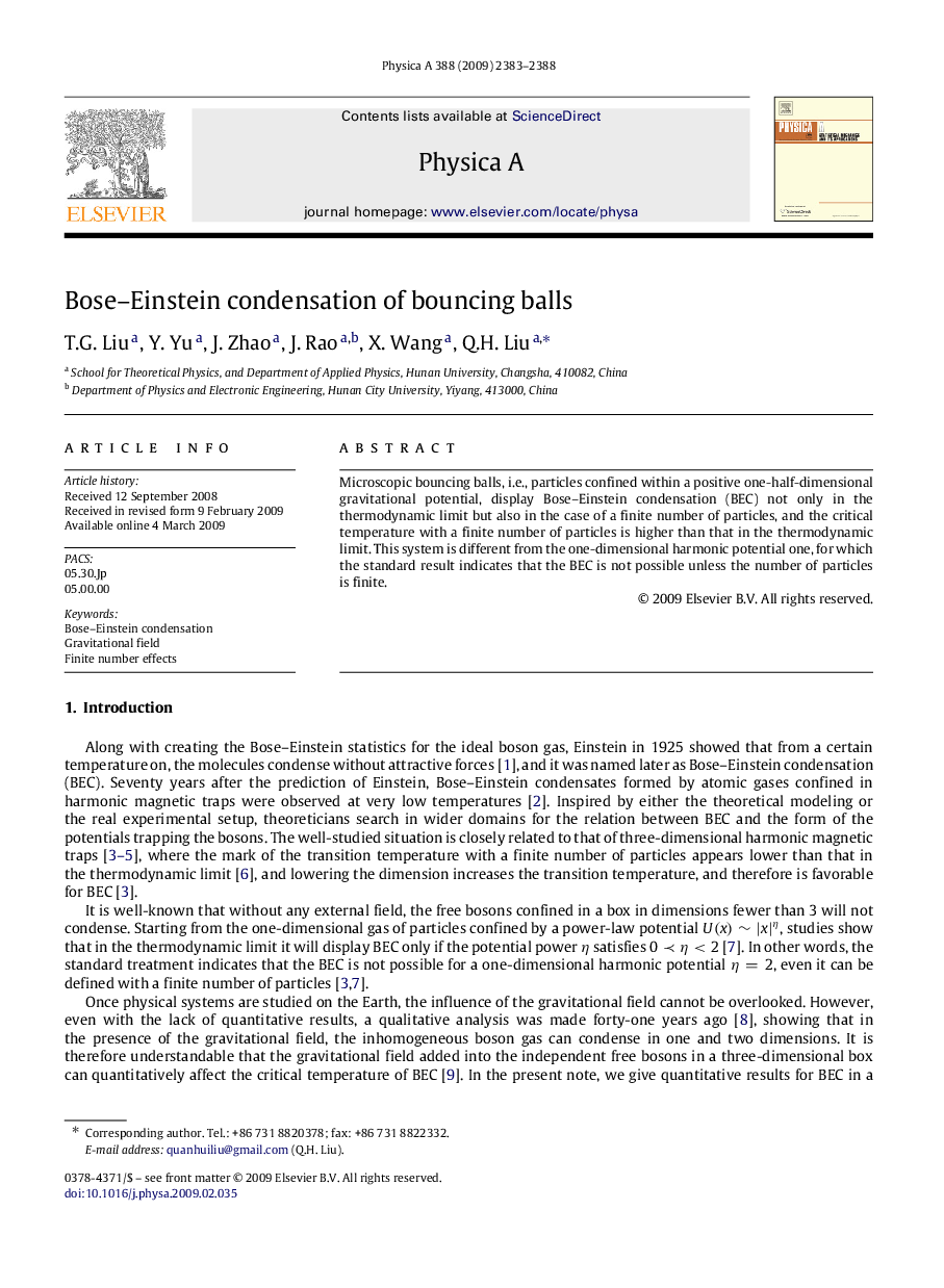 Bose-Einstein condensation of bouncing balls