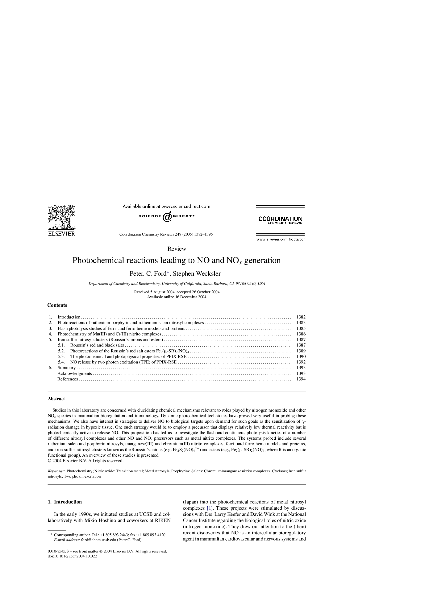 Photochemical reactions leading to NO and NOx generation