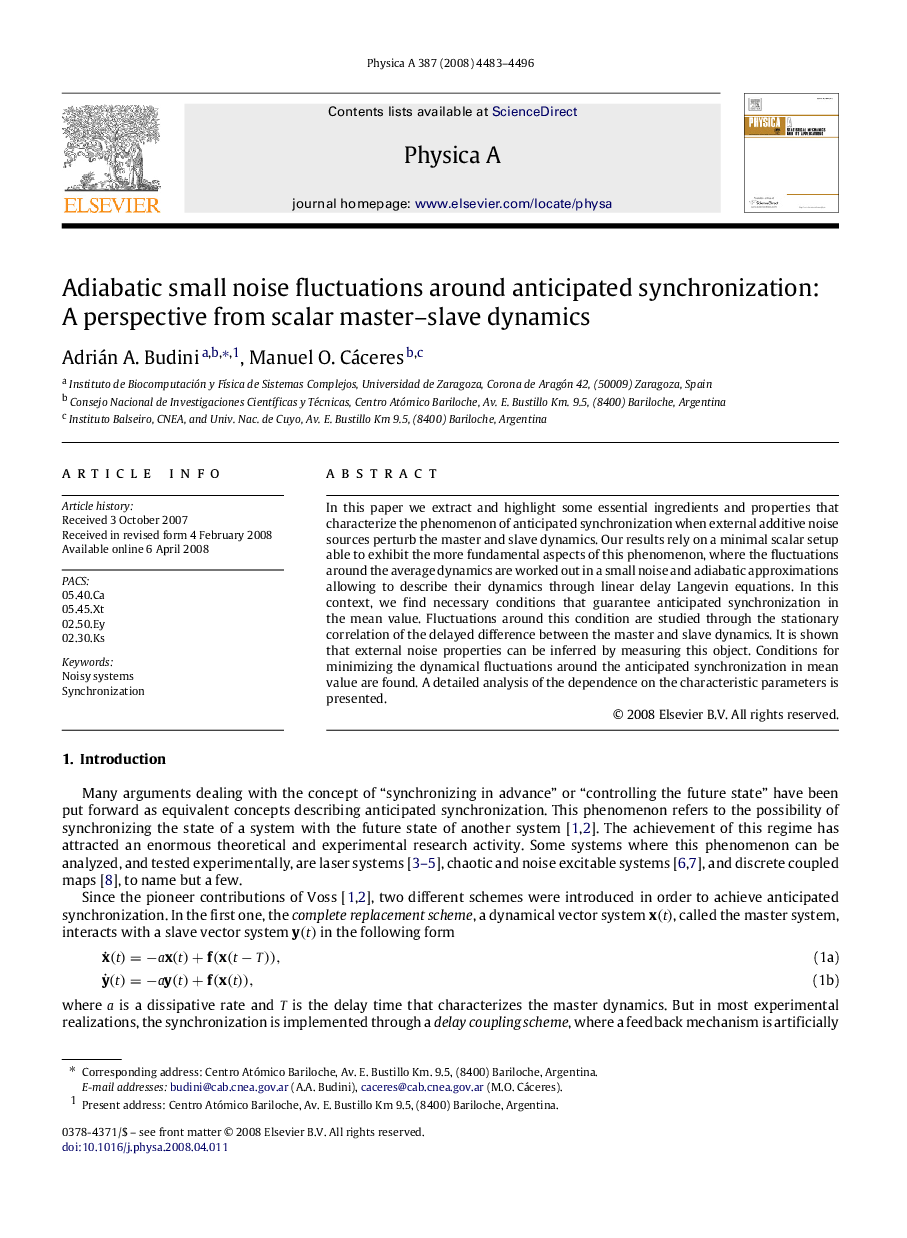 Adiabatic small noise fluctuations around anticipated synchronization: A perspective from scalar master-slave dynamics