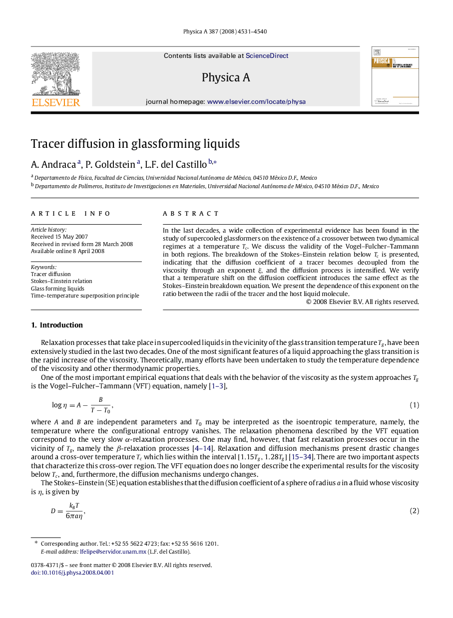 Tracer diffusion in glassforming liquids