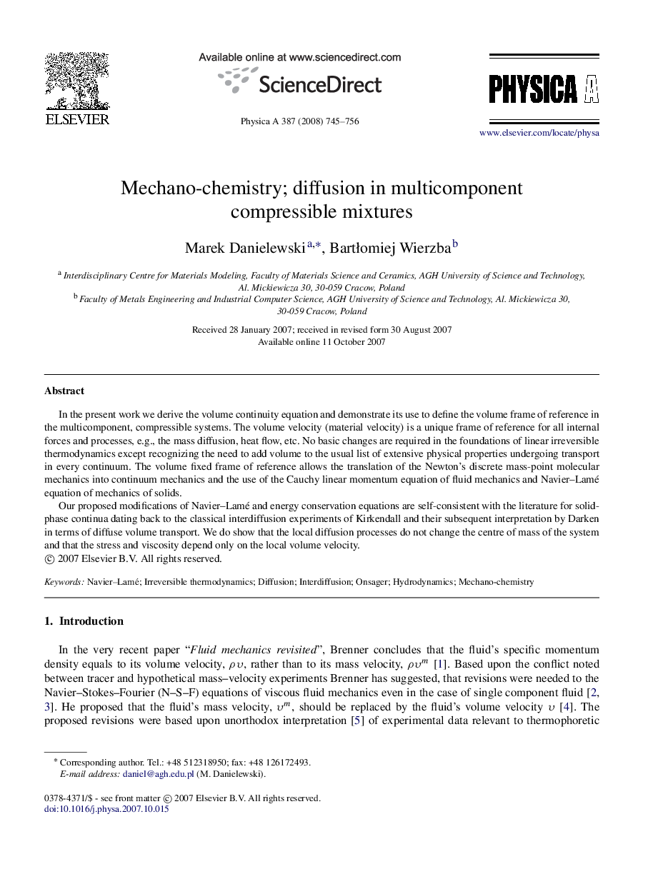 Mechano-chemistry; diffusion in multicomponent compressible mixtures
