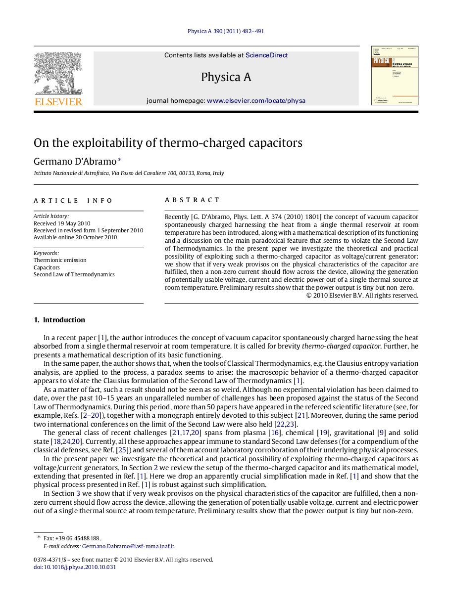 On the exploitability of thermo-charged capacitors