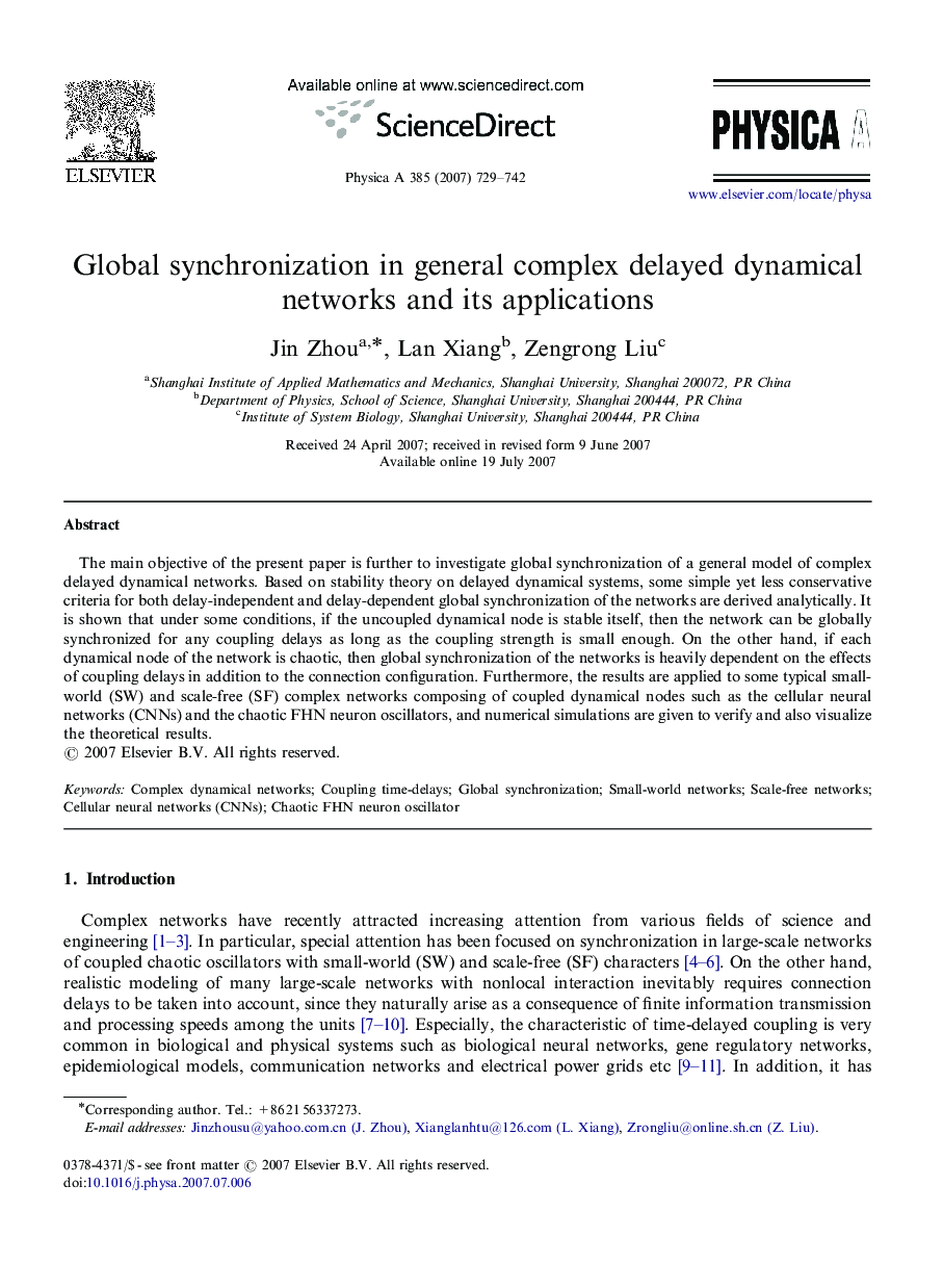 Global synchronization in general complex delayed dynamical networks and its applications