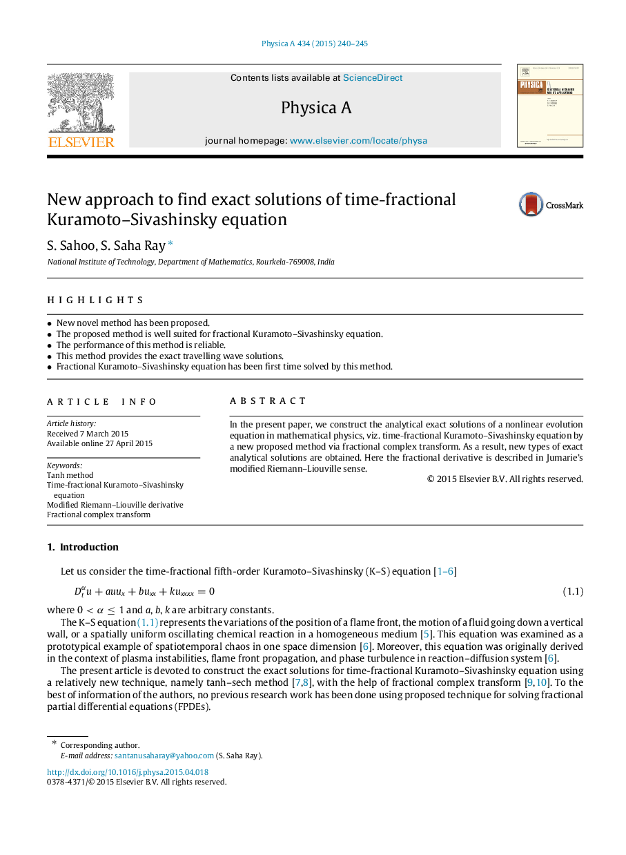 New approach to find exact solutions of time-fractional Kuramoto–Sivashinsky equation