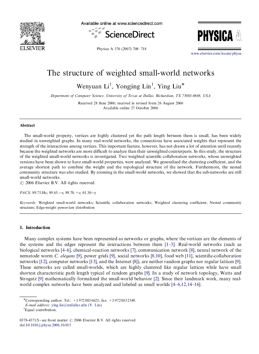 The structure of weighted small-world networks