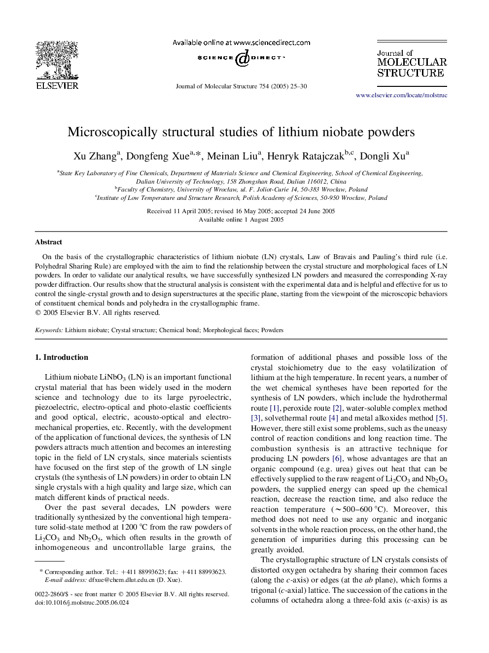 Microscopically structural studies of lithium niobate powders