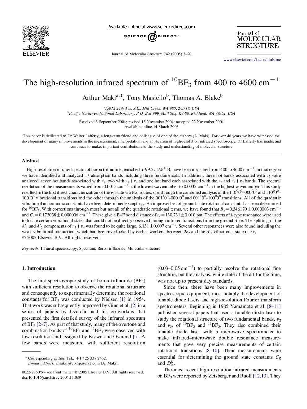 The high-resolution infrared spectrum of 10BF3 from 400 to 4600Â cmâ1