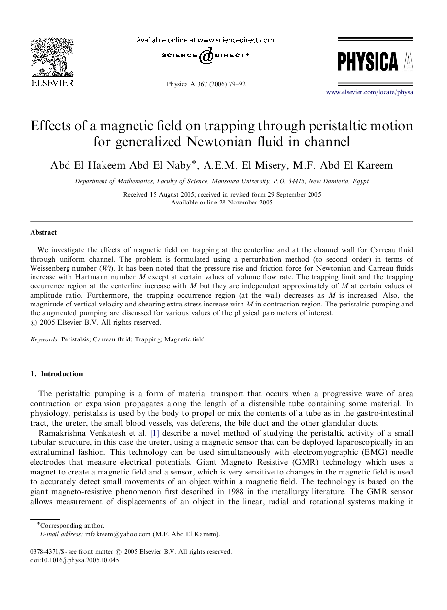 Effects of a magnetic field on trapping through peristaltic motion for generalized Newtonian fluid in channel