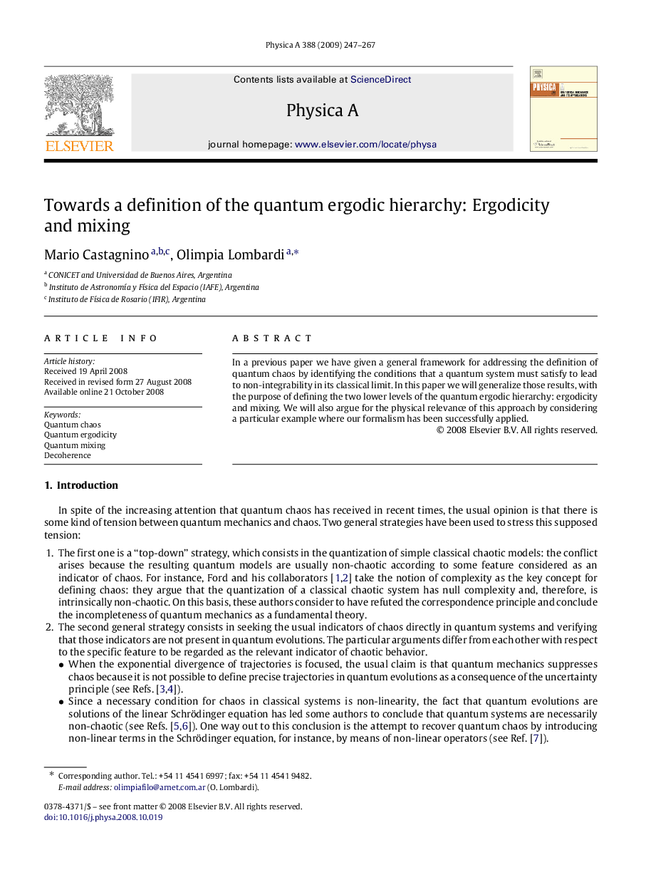 Towards a definition of the quantum ergodic hierarchy: Ergodicity and mixing