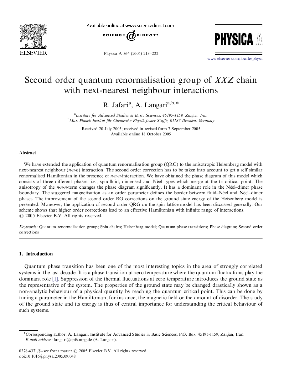 Second order quantum renormalisation group of XXZ chain with next-nearest neighbour interactions