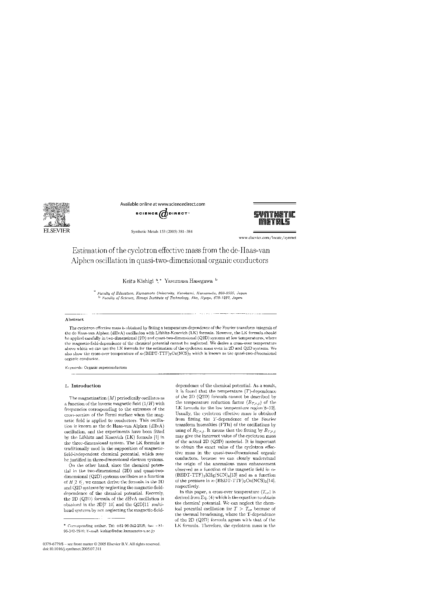 Estimation of the cyclotron effective mass from the de-Haas-van Alphen oscillation in quasi-two-dimensional organic conductors