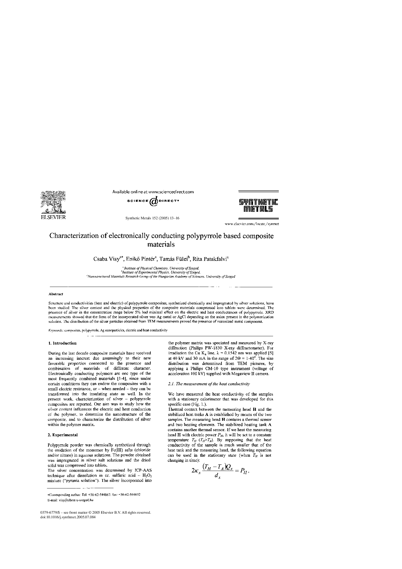 Characterization of electronically conducting polypyrrole based composite materials