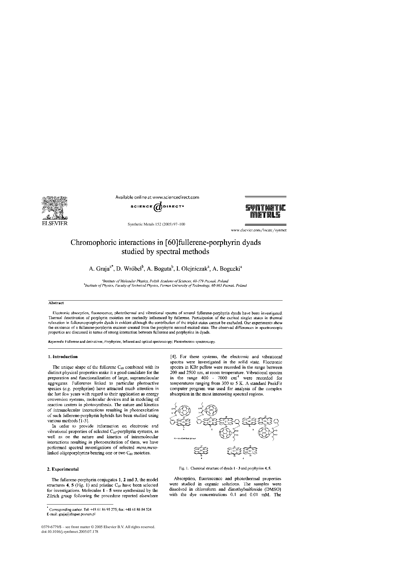 Chromophoric interactions in [60]fullerene-porphyrin dyads studied by spectral methods