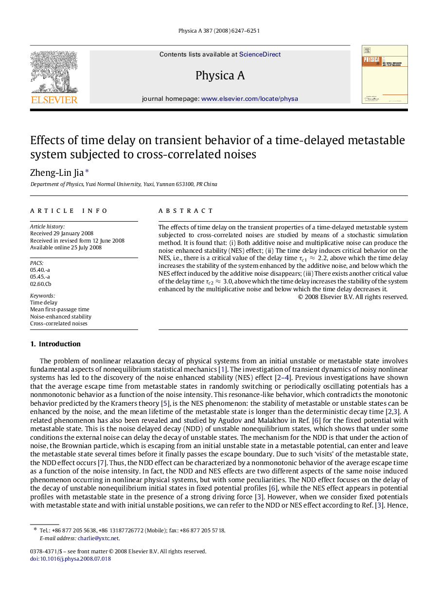 Effects of time delay on transient behavior of a time-delayed metastable system subjected to cross-correlated noises