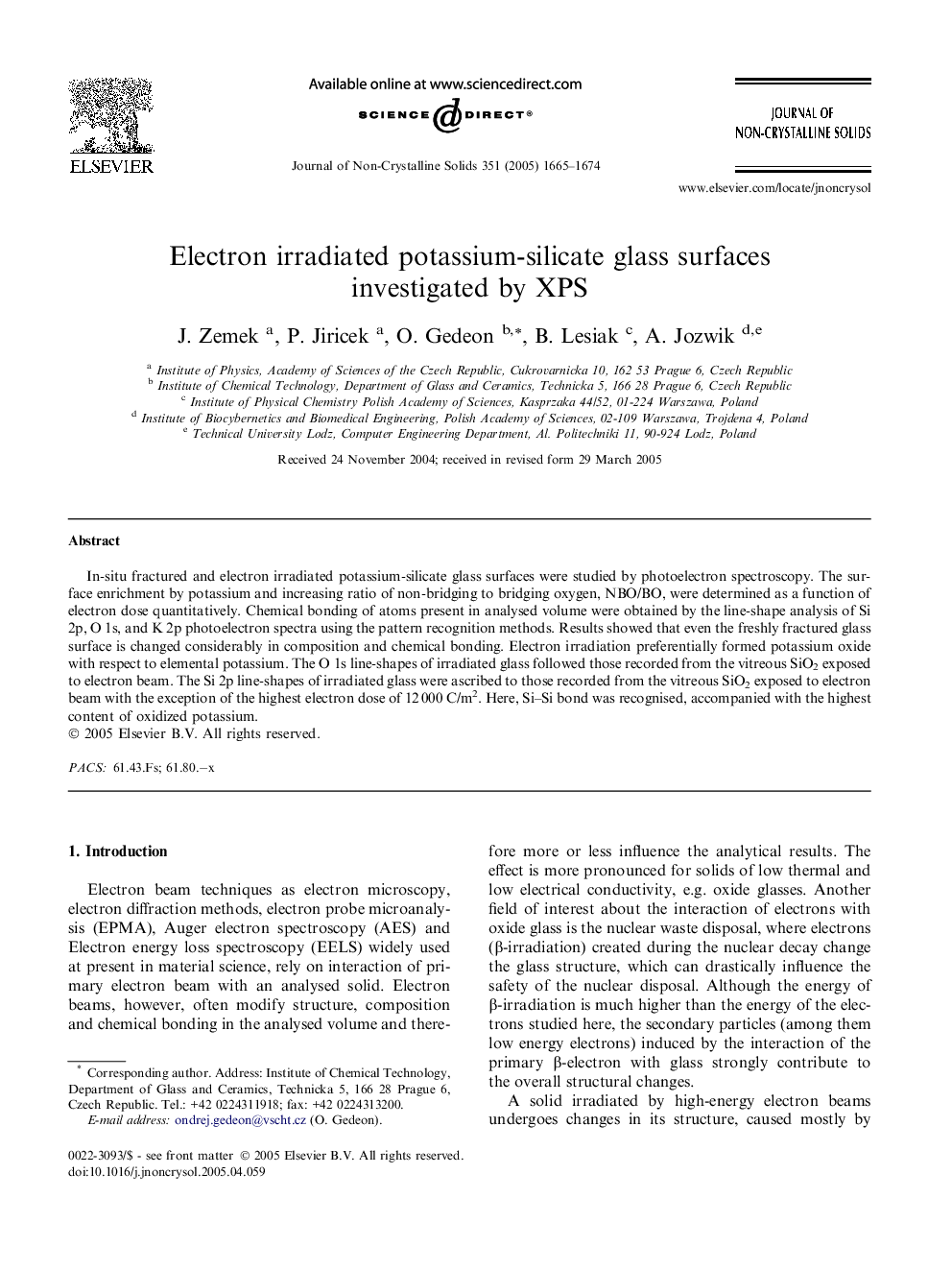 Electron irradiated potassium-silicate glass surfaces investigated by XPS