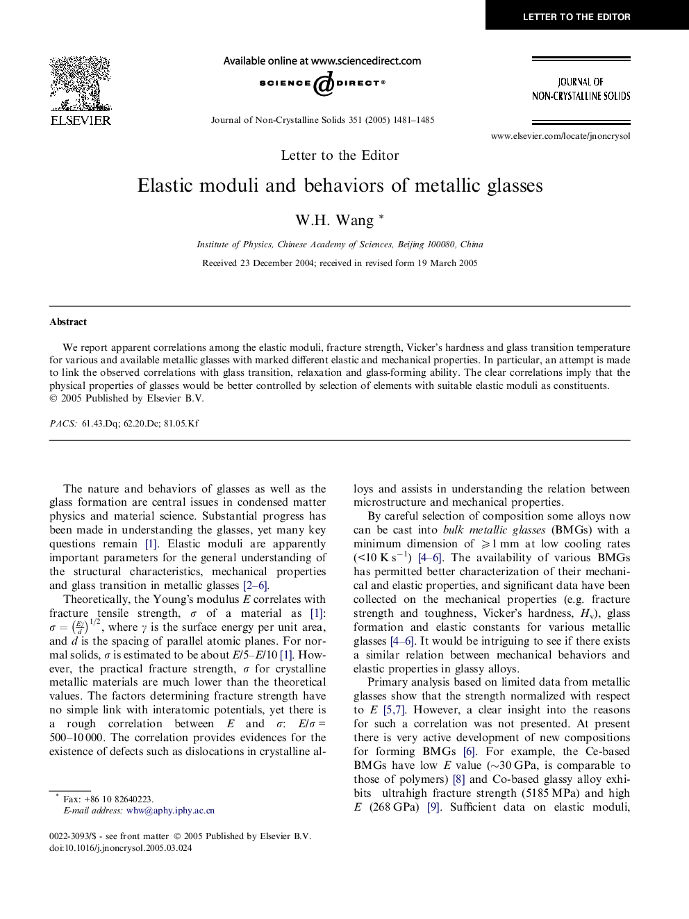 Elastic moduli and behaviors of metallic glasses