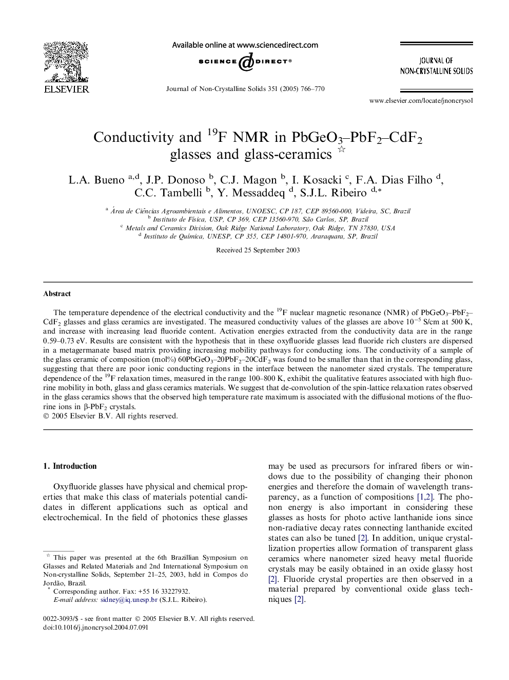Conductivity and 19F NMR in PbGeO3-PbF2-CdF2 glasses and glass-ceramics