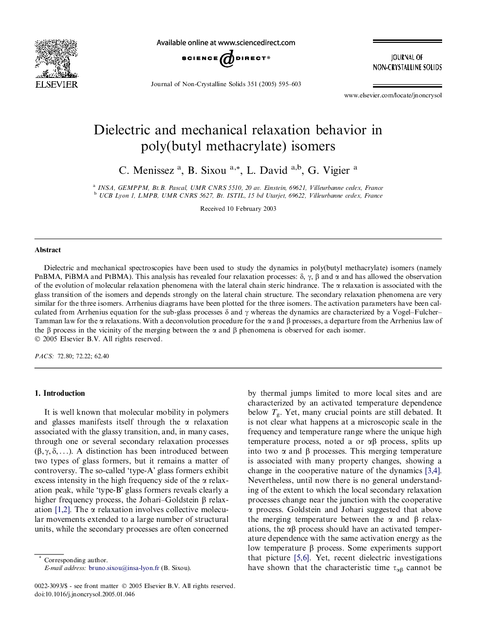 Dielectric and mechanical relaxation behavior in poly(butyl methacrylate) isomers