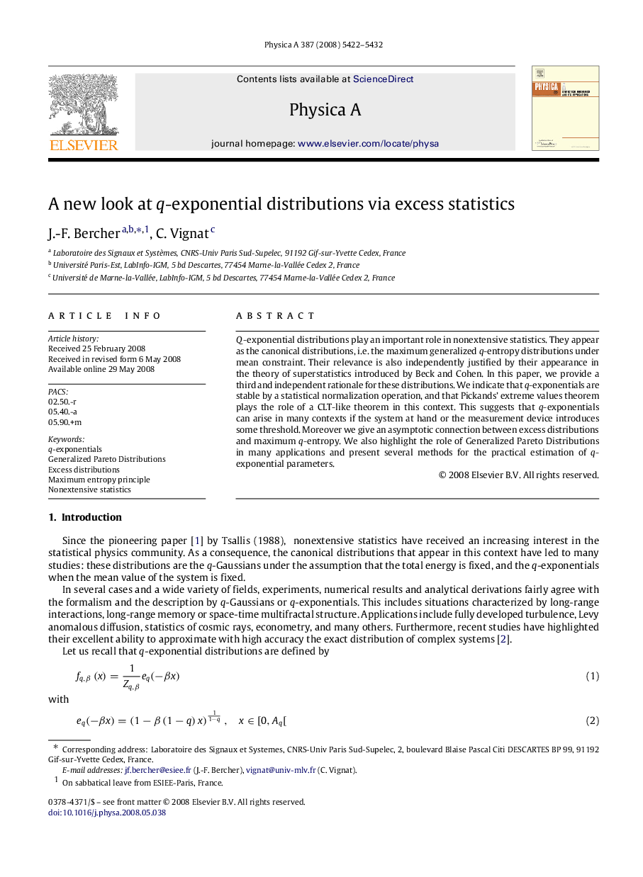 A new look at q-exponential distributions via excess statistics