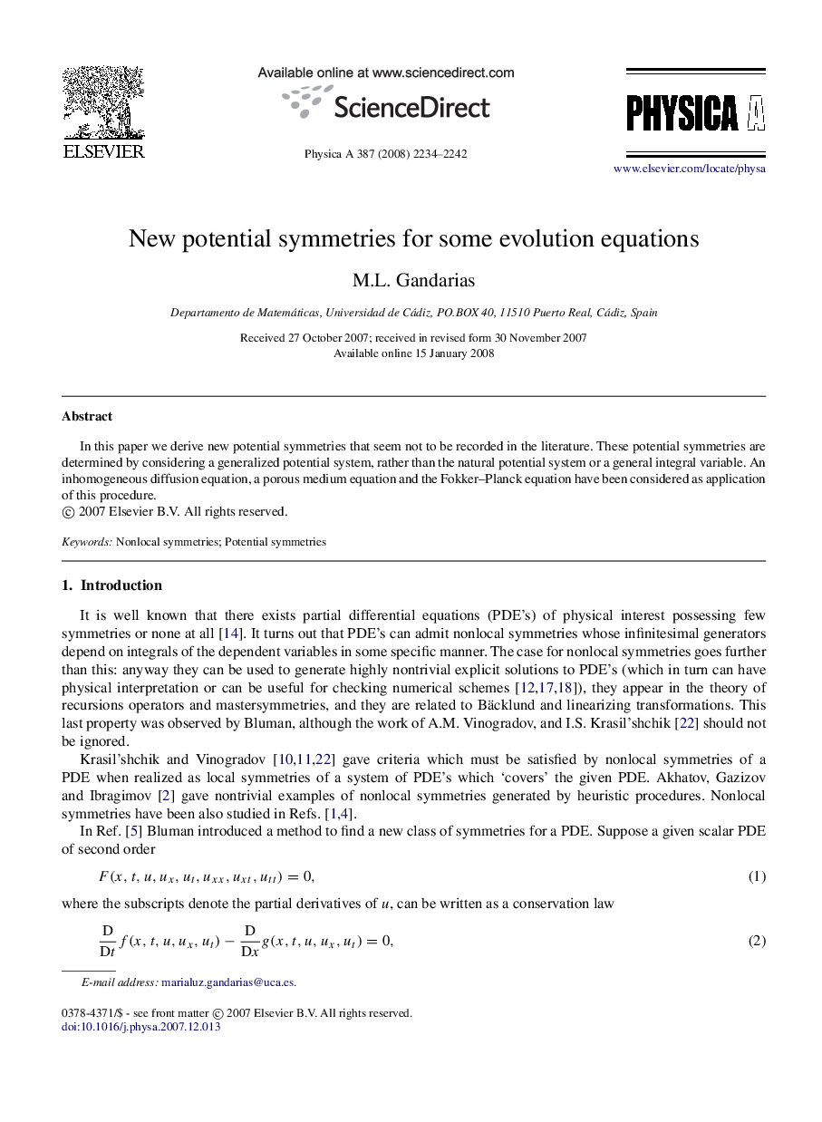 New potential symmetries for some evolution equations