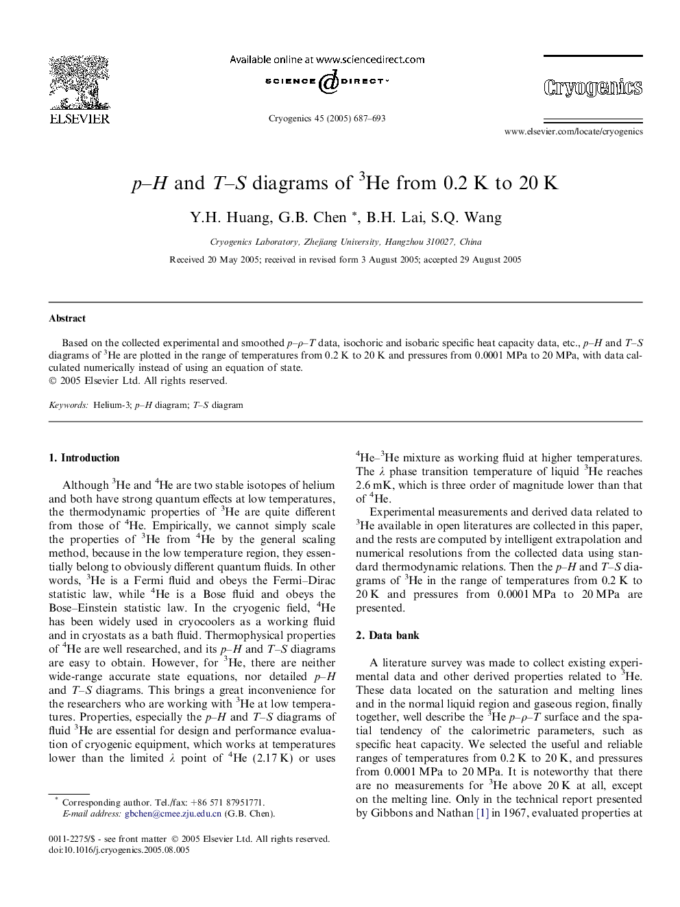 p-H and T-S diagrams of 3He from 0.2Â K to 20Â K