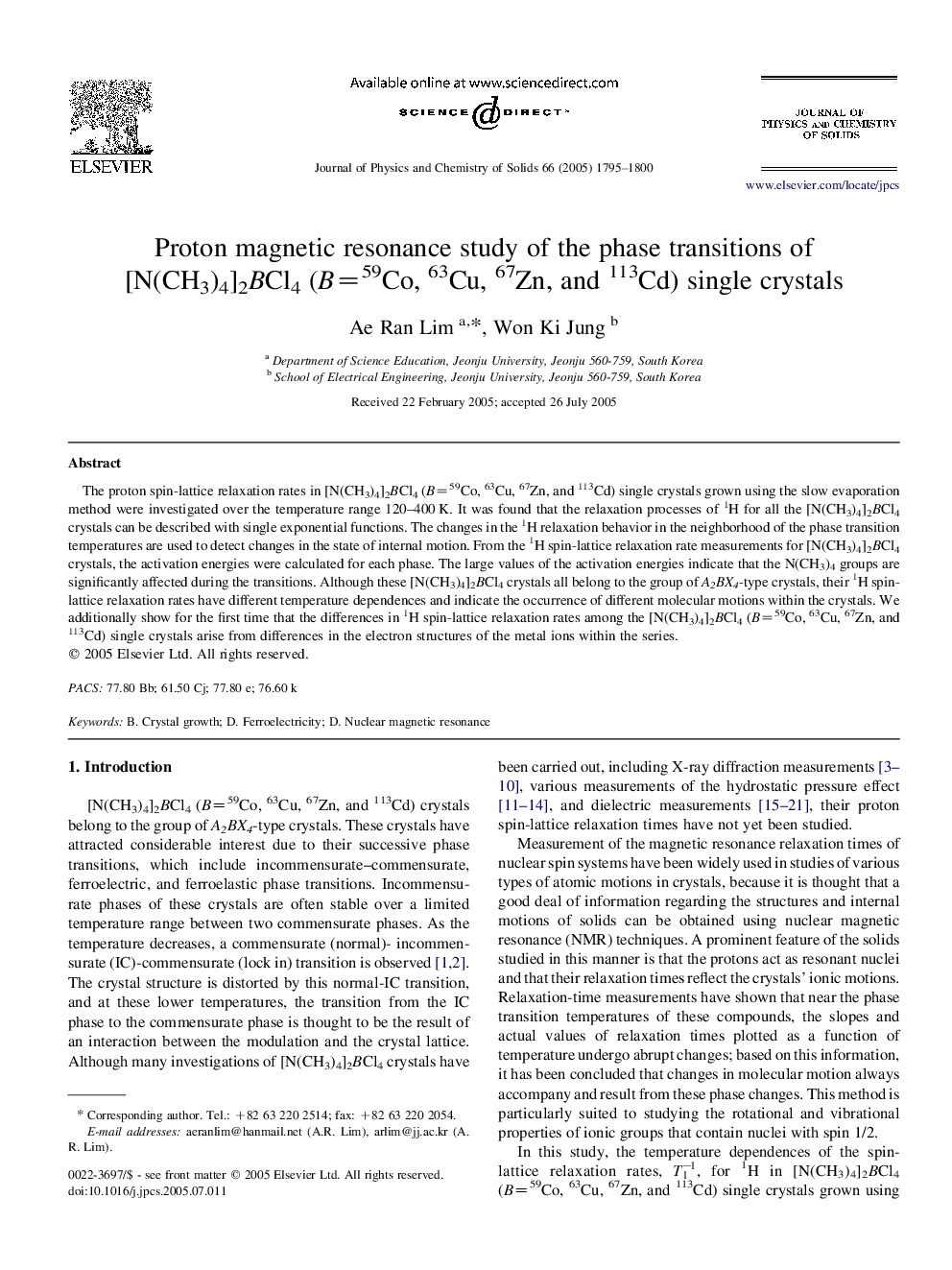 Proton magnetic resonance study of the phase transitions of [N(CH3)4]2BCl4 (B=59Co, 63Cu, 67Zn, and 113Cd) single crystals