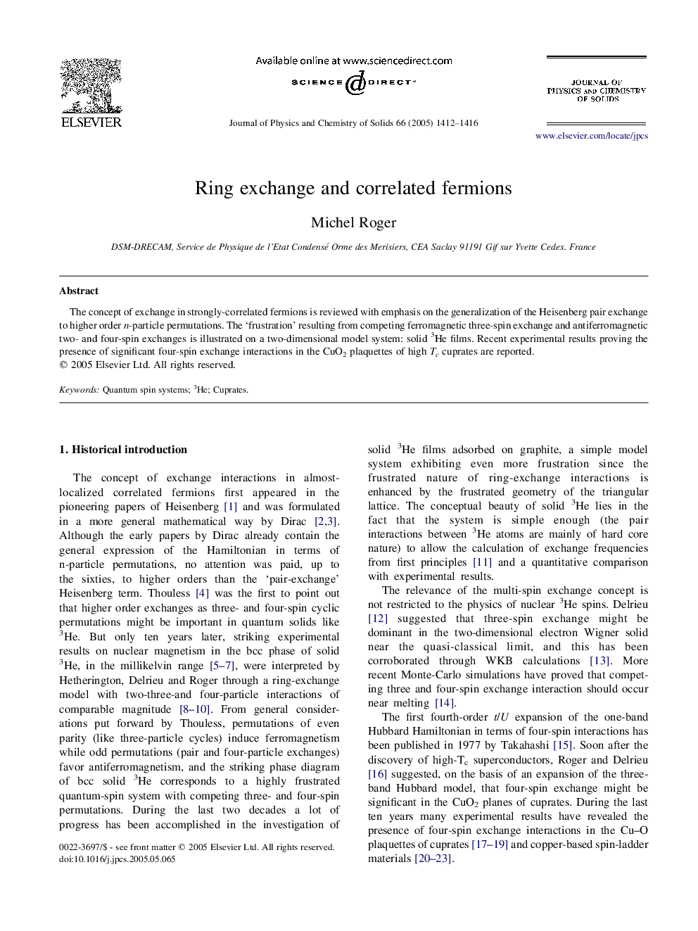 Ring exchange and correlated fermions