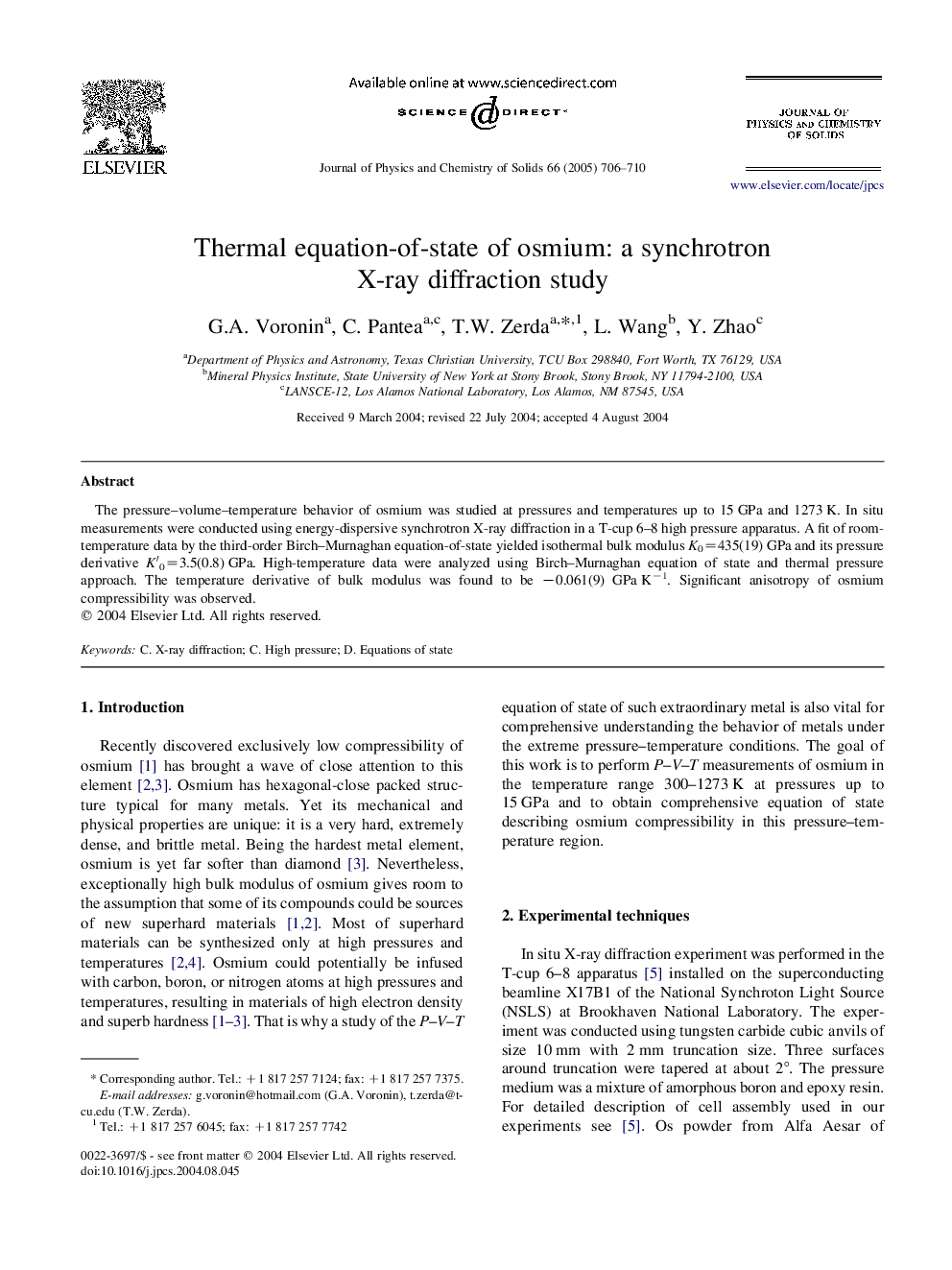 Thermal equation-of-state of osmium: a synchrotron X-ray diffraction study