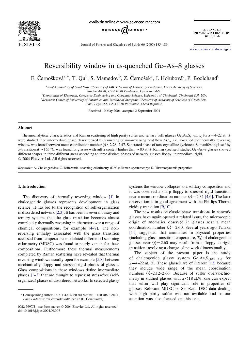 Reversibility window in as-quenched Ge-As-S glasses