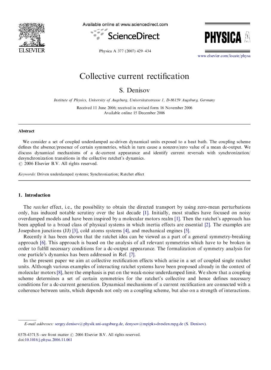 Collective current rectification