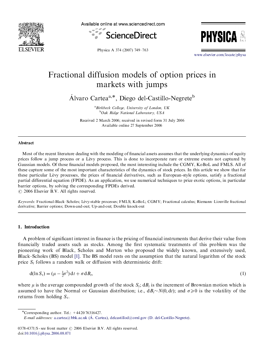 Fractional diffusion models of option prices in markets with jumps