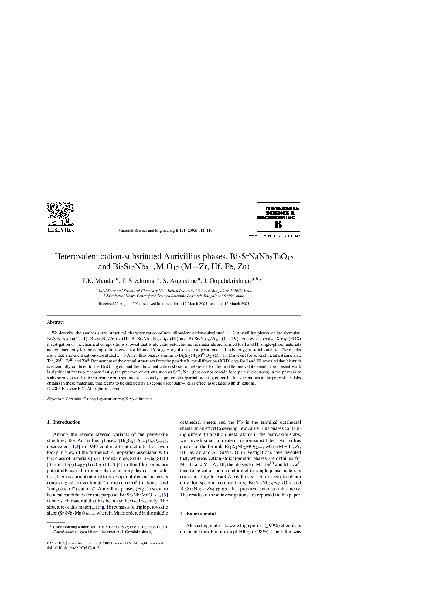 Heterovalent cation-substituted Aurivillius phases, Bi2SrNaNb2TaO12 and Bi2Sr2Nb3âxMxO12 (MÂ =Â Zr, Hf, Fe, Zn)