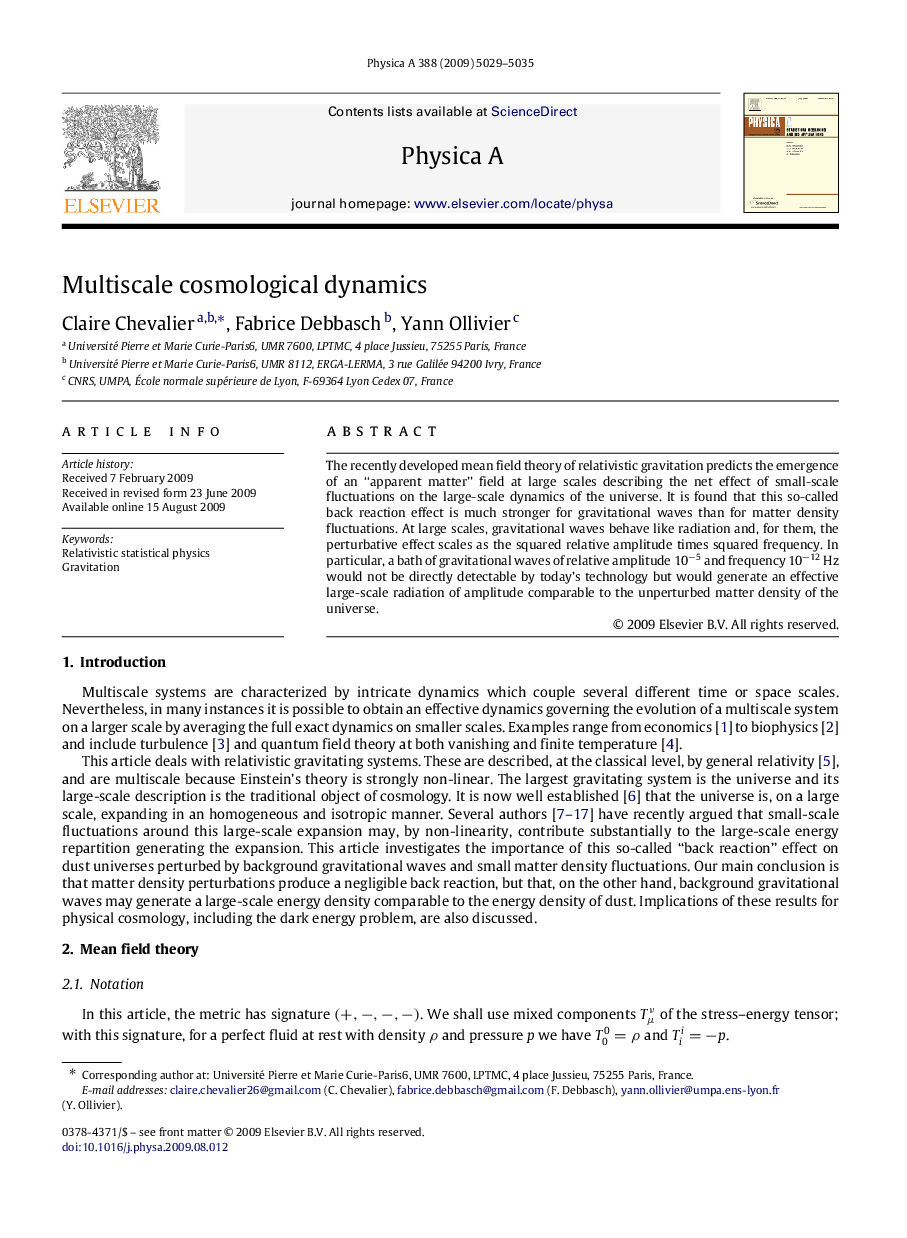 Multiscale cosmological dynamics