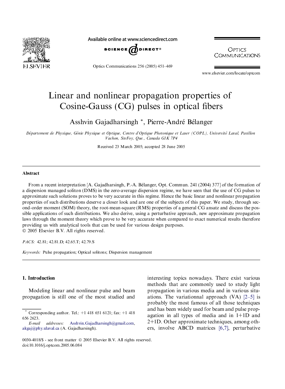 Linear and nonlinear propagation properties of Cosine-Gauss (CG) pulses in optical fibers