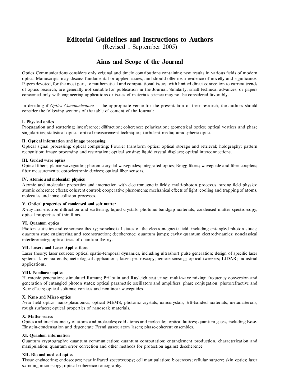 Editorial Guidelines and Instructions to Authors