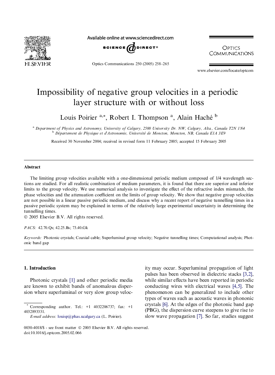 Impossibility of negative group velocities in a periodic layer structure with or without loss