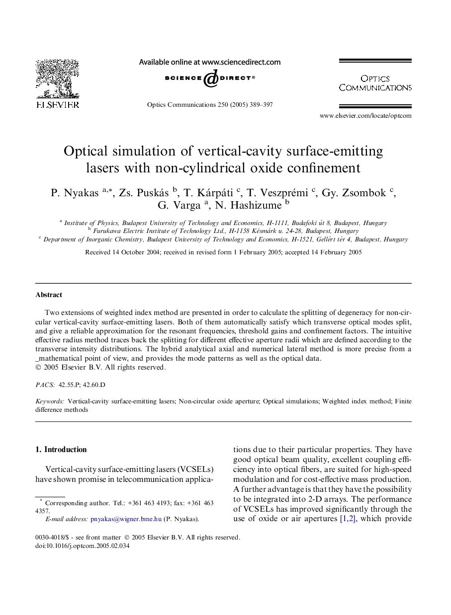 Optical simulation of vertical-cavity surface-emitting lasers with non-cylindrical oxide confinement