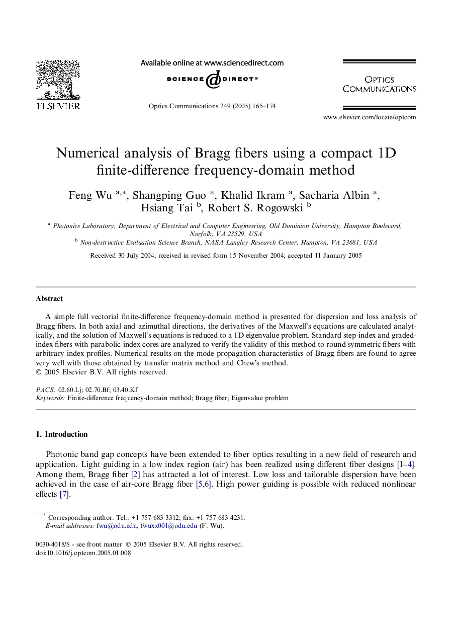 Numerical analysis of Bragg fibers using a compact 1D finite-difference frequency-domain method