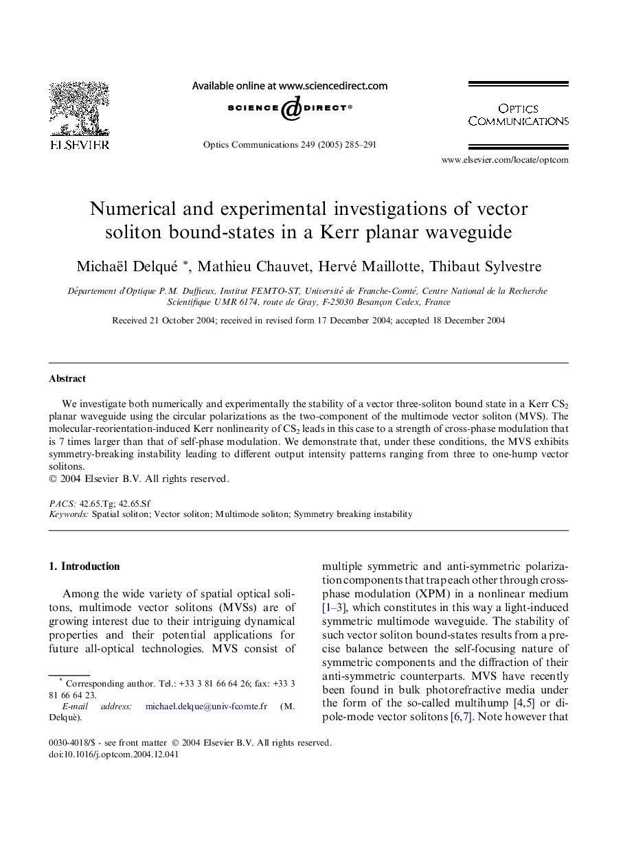 Numerical and experimental investigations of vector soliton bound-states in a Kerr planar waveguide