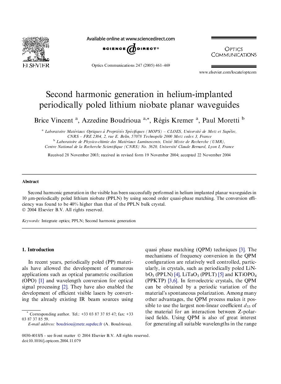 Second harmonic generation in helium-implanted periodically poled lithium niobate planar waveguides