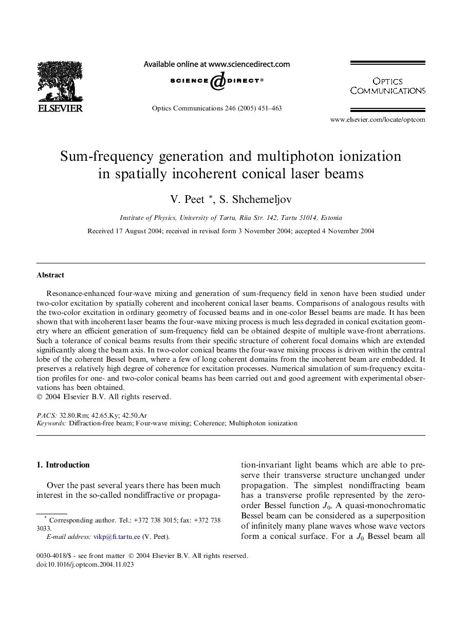 Sum-frequency generation and multiphoton ionization in spatially incoherent conical laser beams