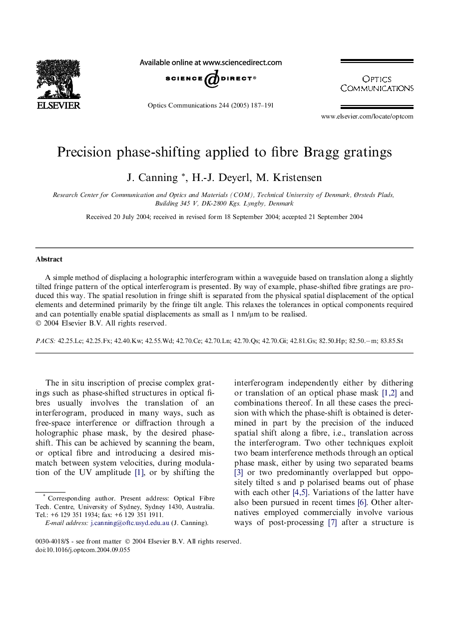 Precision phase-shifting applied to fibre Bragg gratings