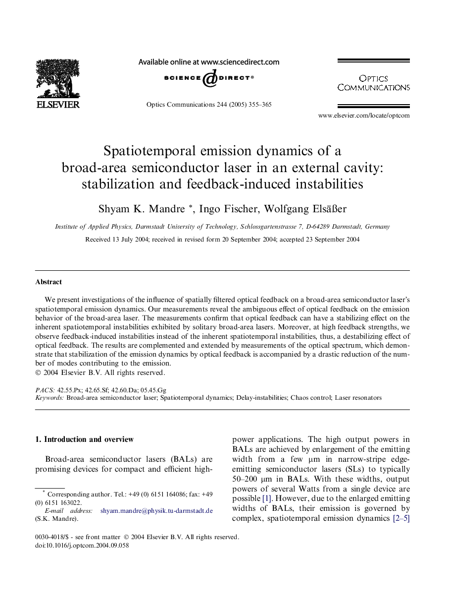 Spatiotemporal emission dynamics of a broad-area semiconductor laser in an external cavity: stabilization and feedback-induced instabilities