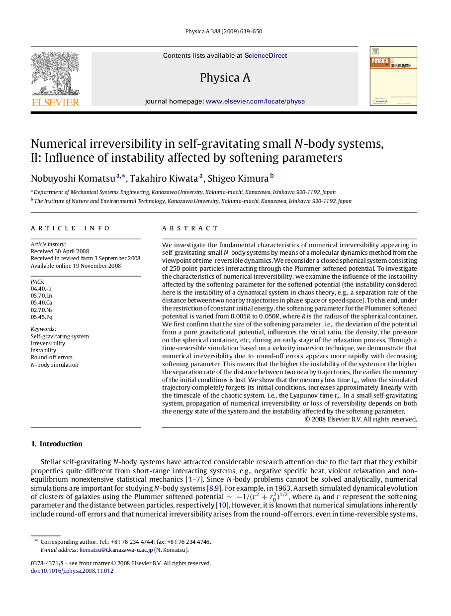 Numerical irreversibility in self-gravitating small N-body systems, II: Influence of instability affected by softening parameters