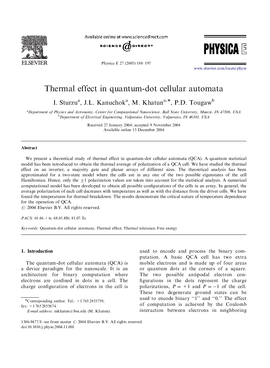 Thermal effect in quantum-dot cellular automata